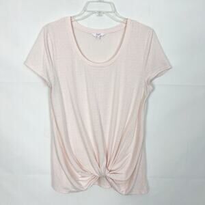 Candie's Knot Front Textured Pink Top Size L